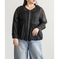 シアーワッシャーペプラムブルゾン