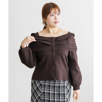 CLETTEオリジナルフロントボタンオフショル風長袖ニット