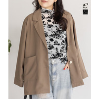 プチハイネックフロッキー花柄シアープルオーバー
