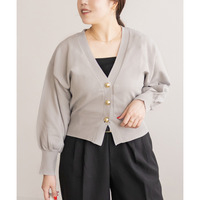 ゴールドボタンVネックニットカーディガン