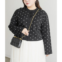 ドット柄ニットカーディガン