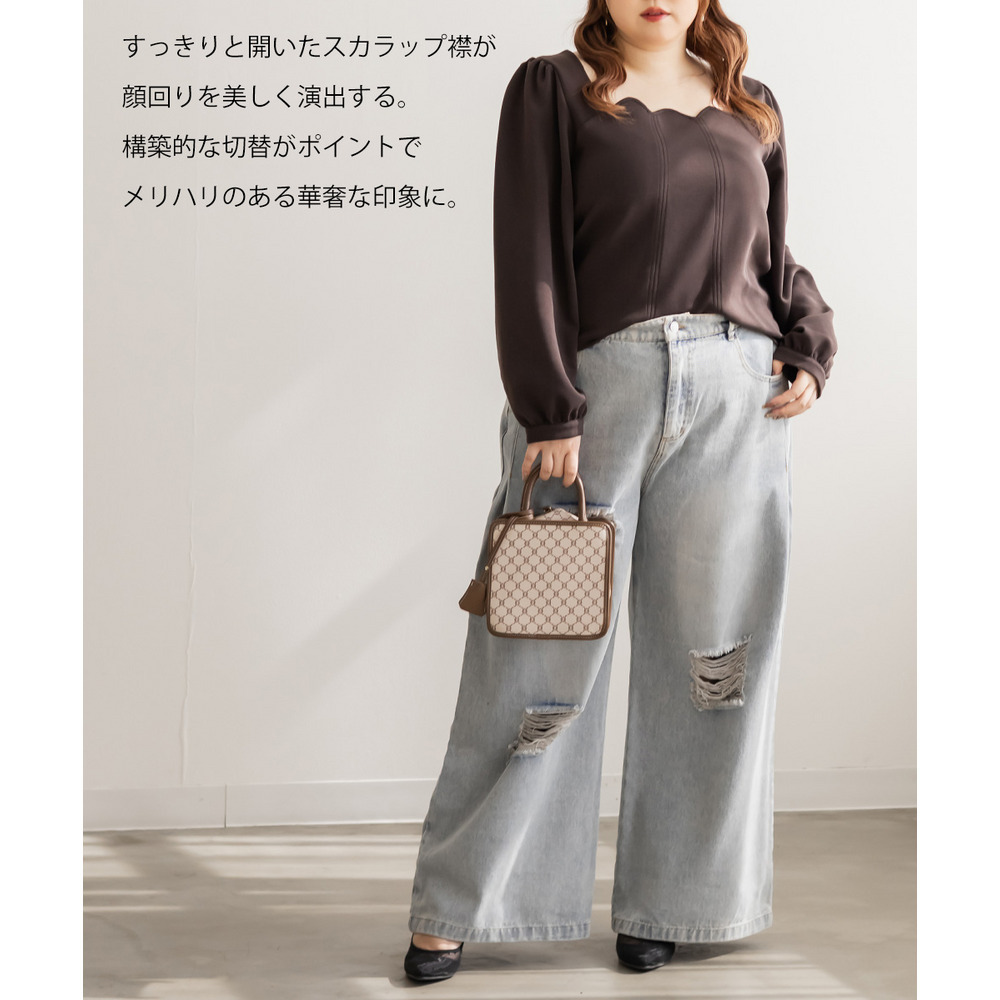 CLETTEオリジナルスカラップ襟長袖プルオーバー4