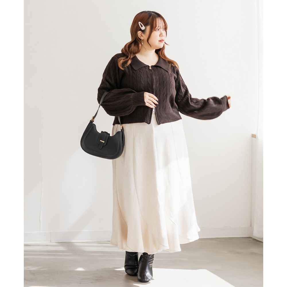 CLETTEオリジナルケーブル編み襟付きジップニット6