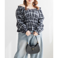 CLETTEオリジナル2WAYチェック柄フリルブラウス