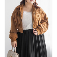 コーデュロイクロップドリブブルゾン