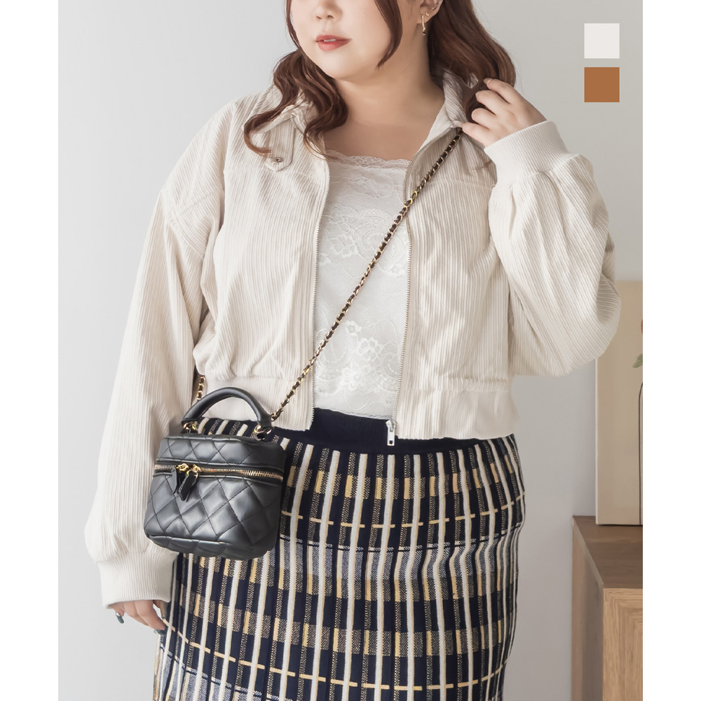 コーデュロイクロップドリブブルゾン1