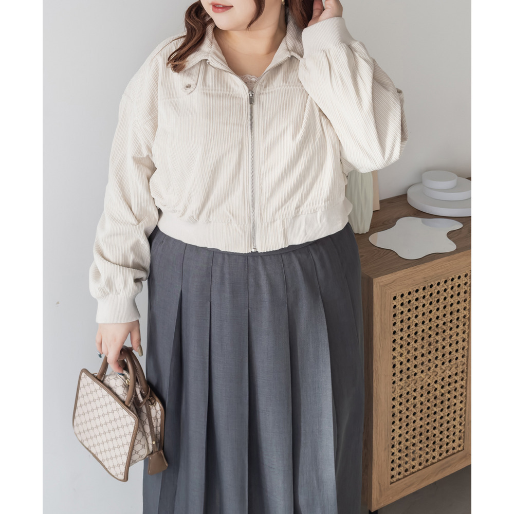 コーデュロイクロップドリブブルゾン4