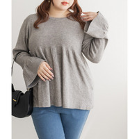 ペプラムフレアリブニット