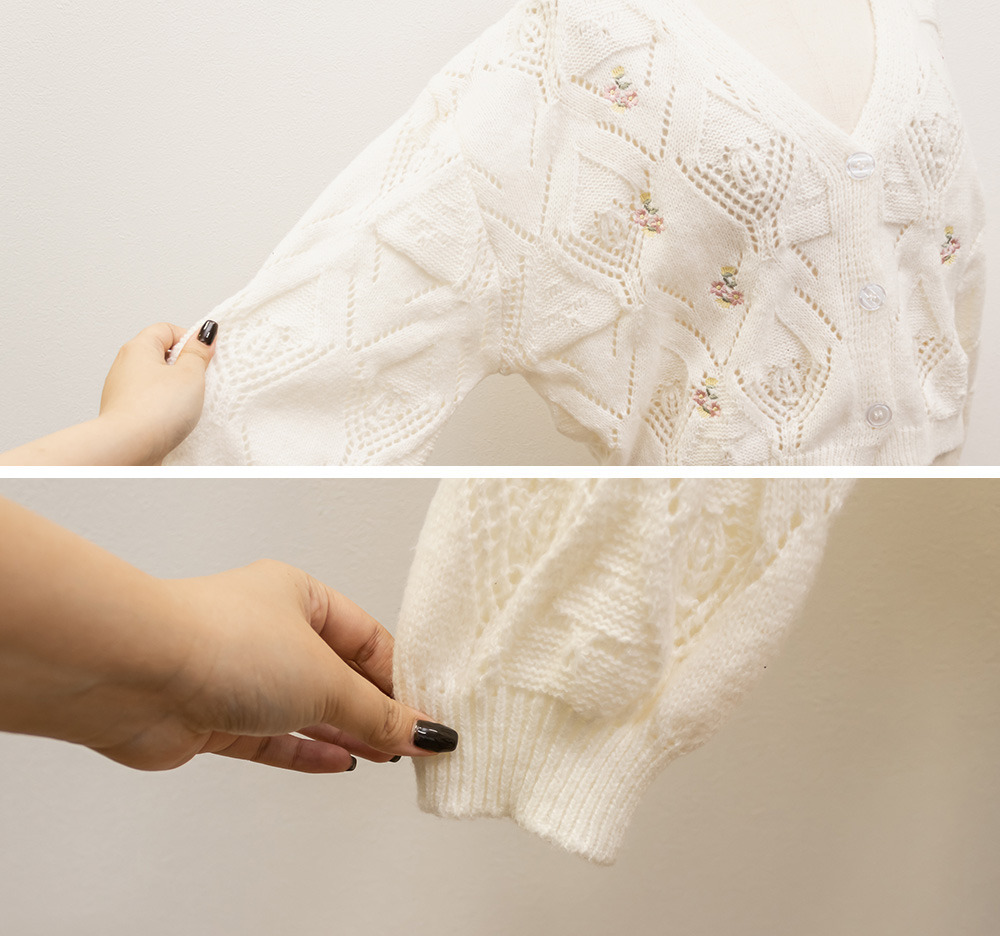 フラワー刺繍ニットカーディガン9