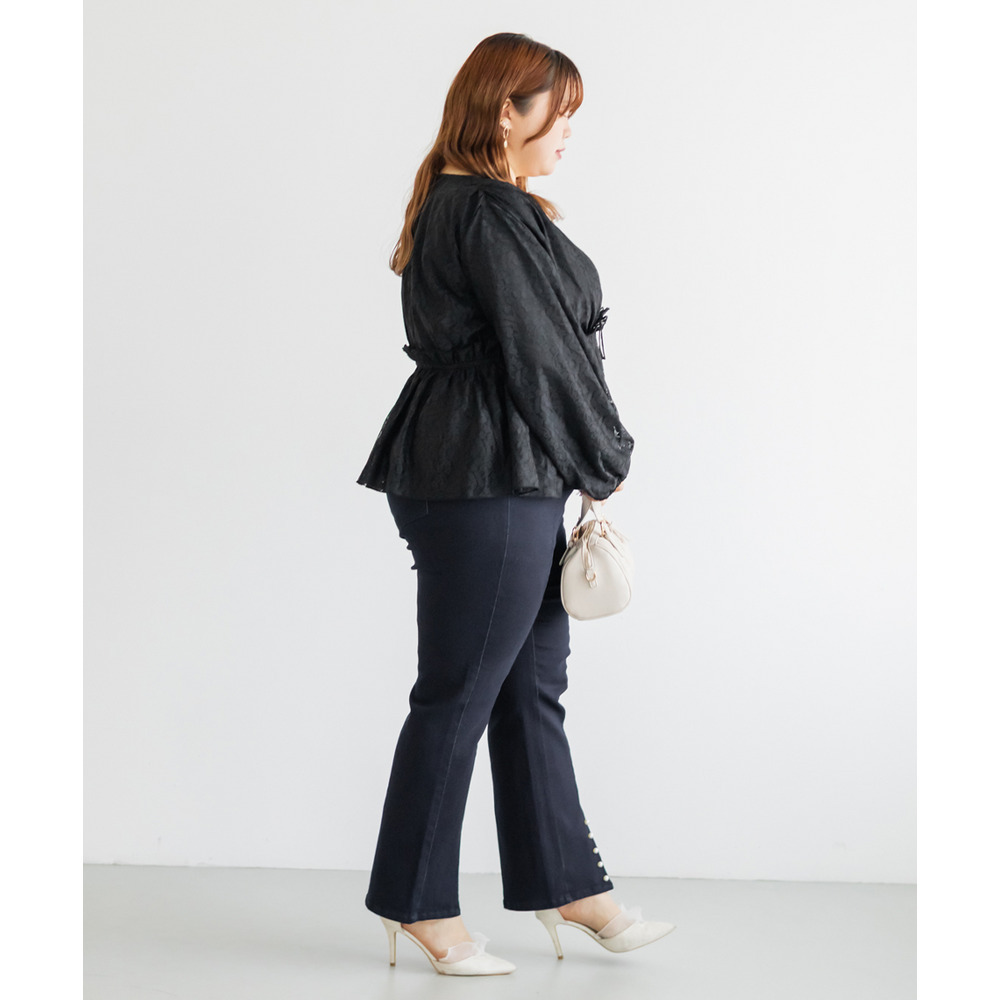 CLETTEオリジナルギャザーデザイン長袖レースブラウス12