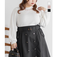 CLETTEオリジナルパールネック長袖リブニット