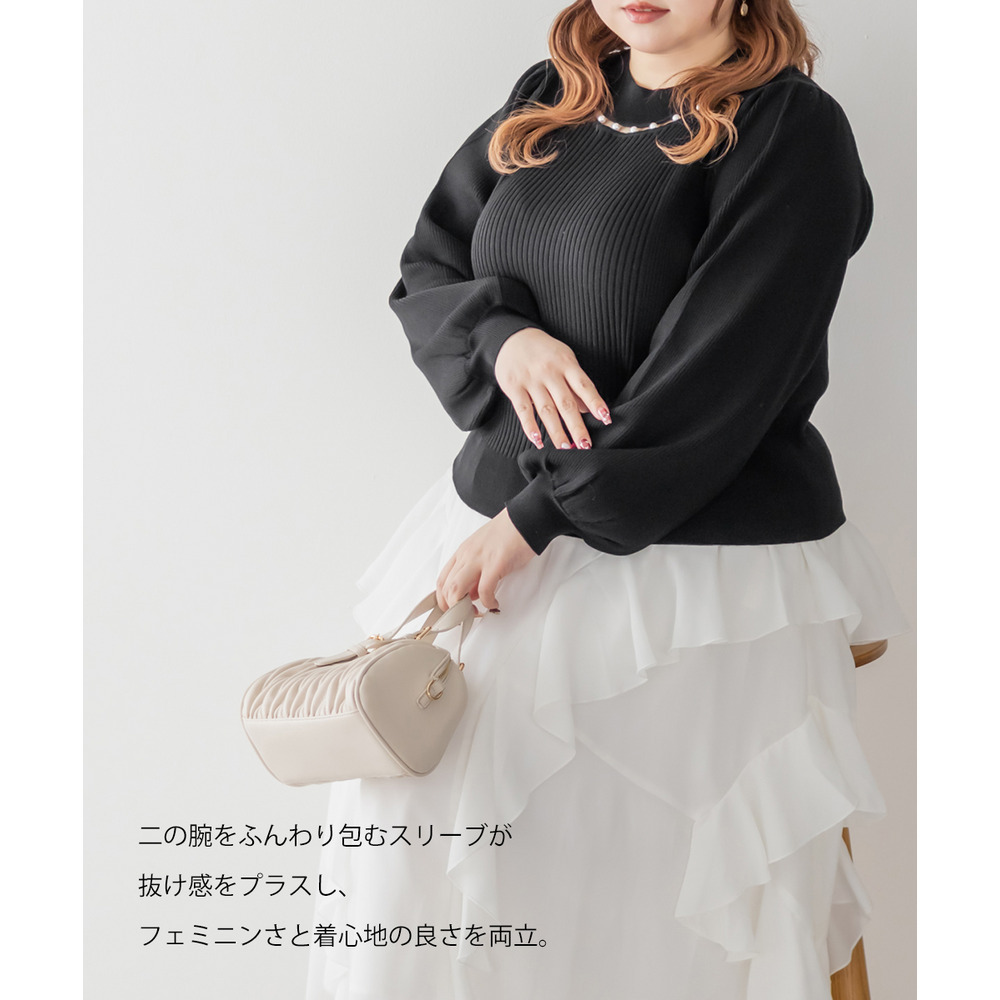 CLETTEオリジナルパールネック長袖リブニット11