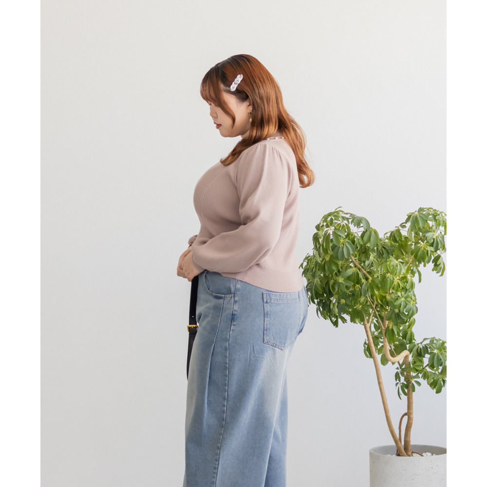 CLETTEオリジナルパールネック長袖リブニット15