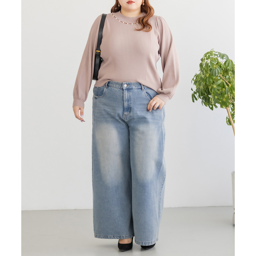 CLETTEオリジナルパールネック長袖リブニット16