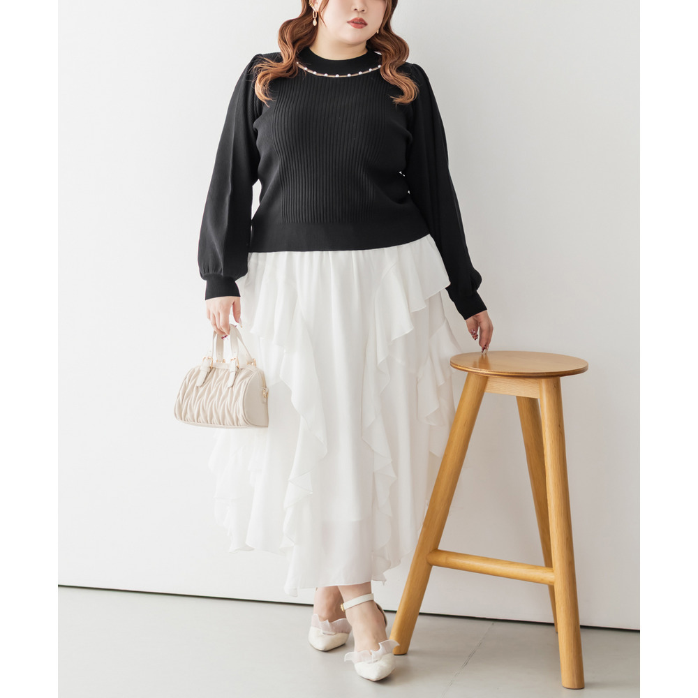 CLETTEオリジナルパールネック長袖リブニット7