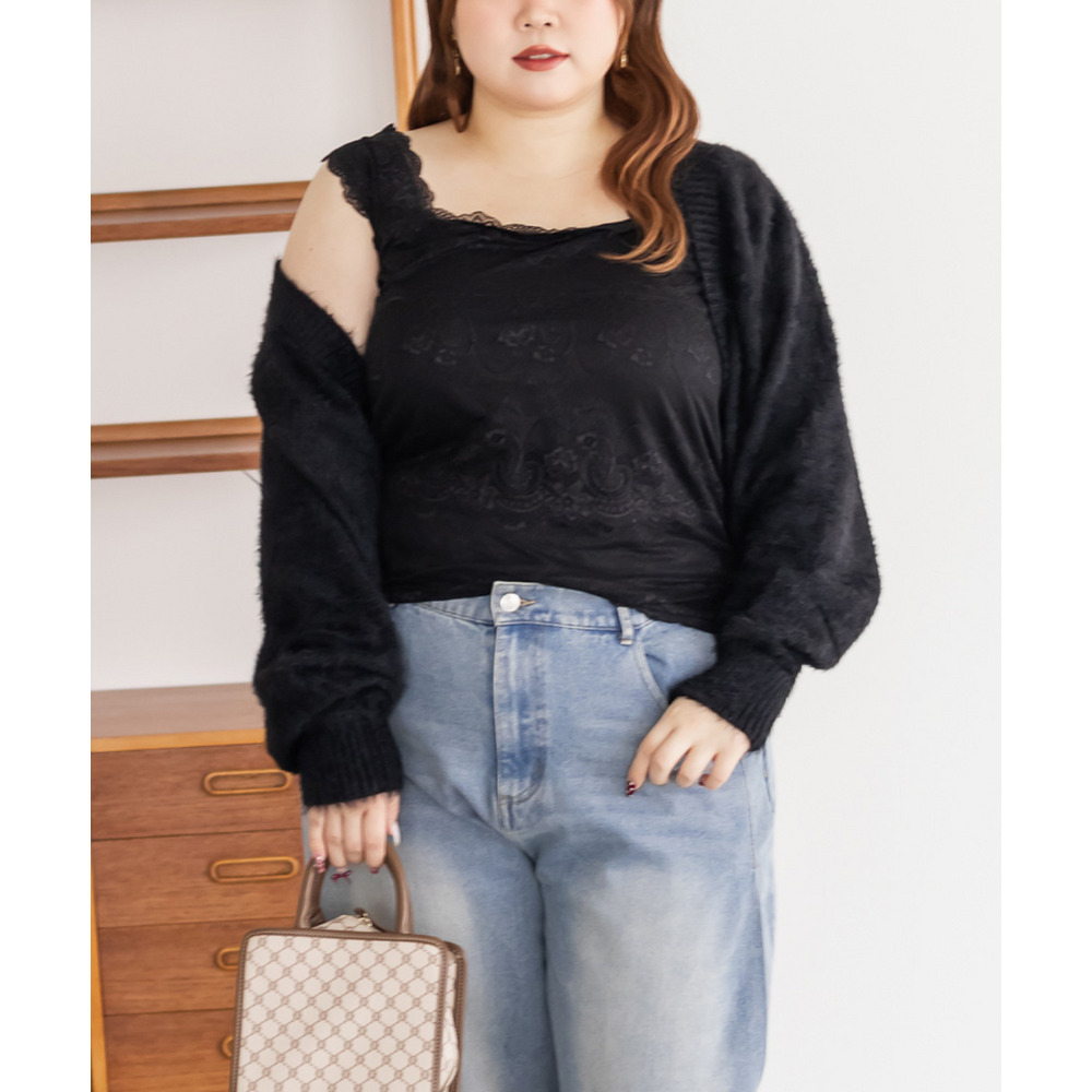 CLETTEオリジナルシャギーニットボレロ1