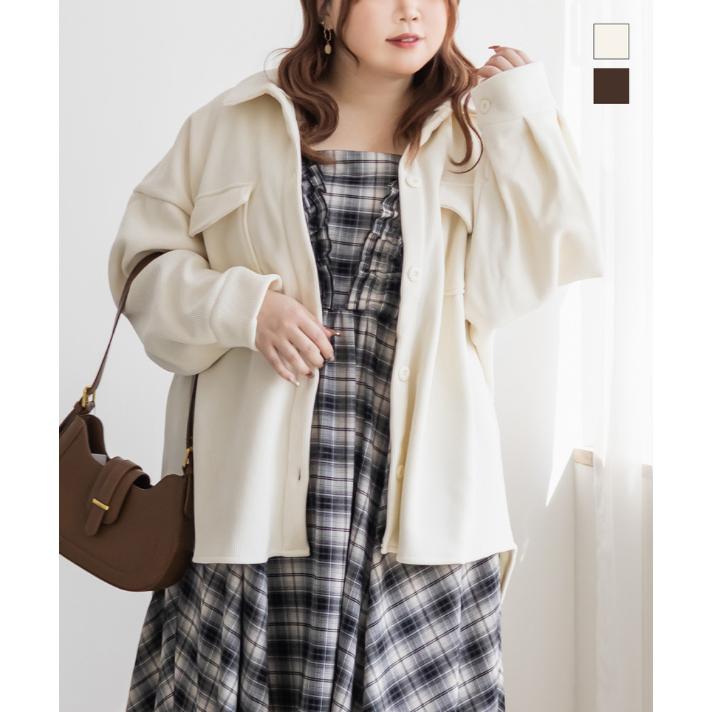 コーデュロイ裏フリースボンディングジャケット1