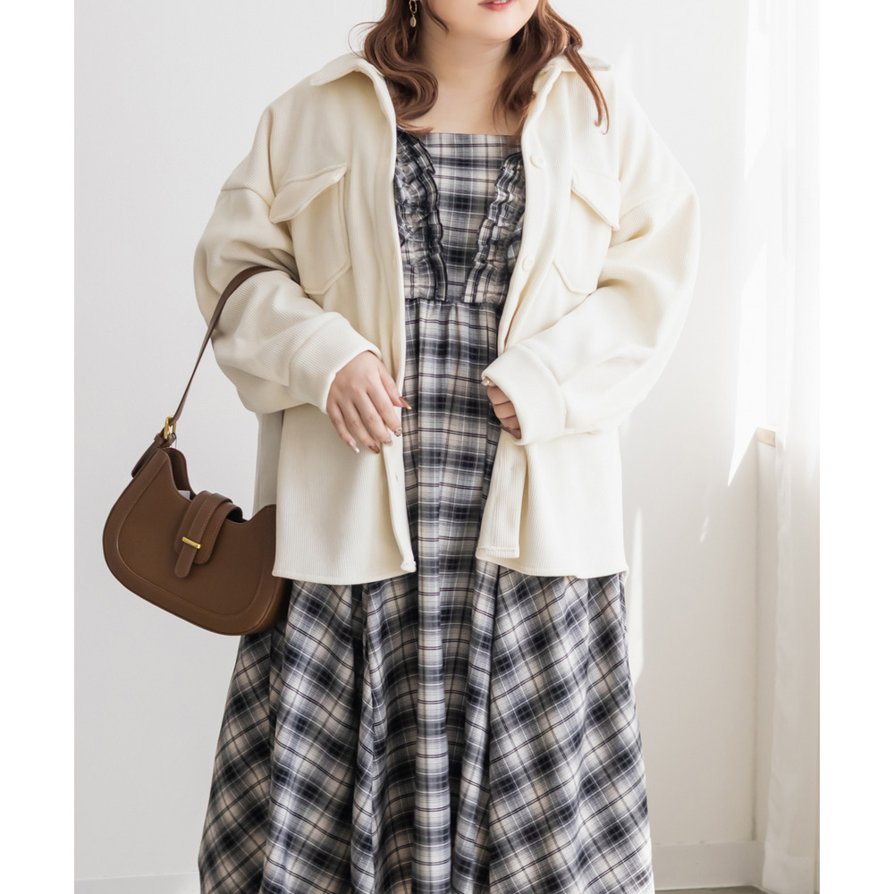 コーデュロイ裏フリースボンディングジャケット1