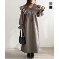 Vネック2WAYシャーリングワンピース