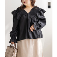 2WAYシャーリングフレアブラウス