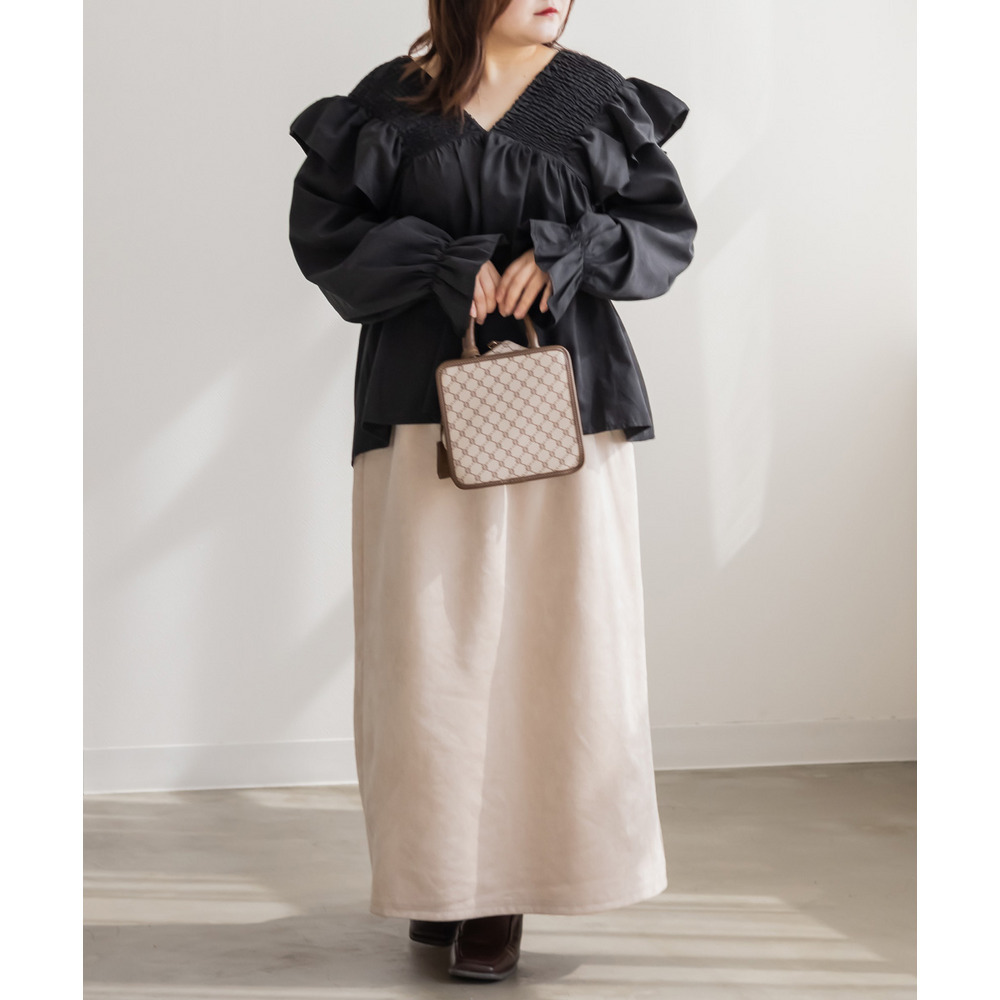 2WAYシャーリングフレアブラウス2