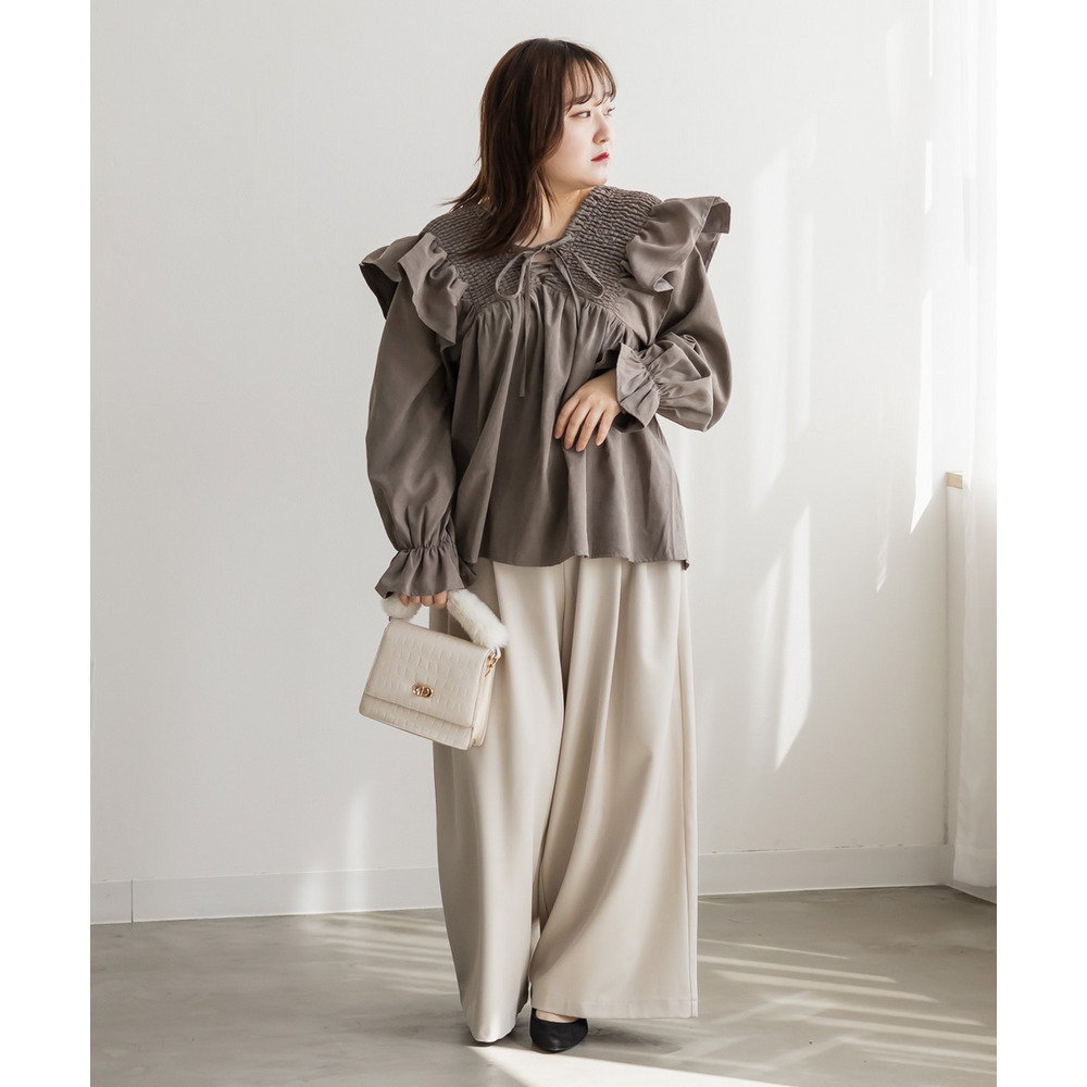 2WAYシャーリングフレアブラウス6