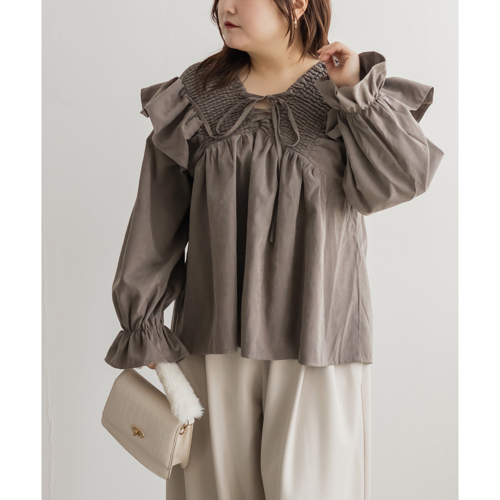 2WAYシャーリングフレアブラウス7