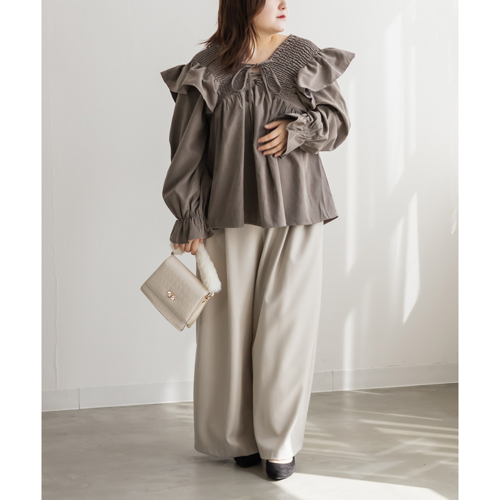 2WAYシャーリングフレアブラウス8