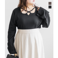 クロスネックリブプルオーバー