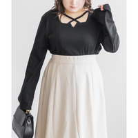 クロスネックリブプルオーバー