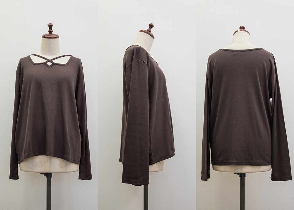 クロスネックリブプルオーバー11