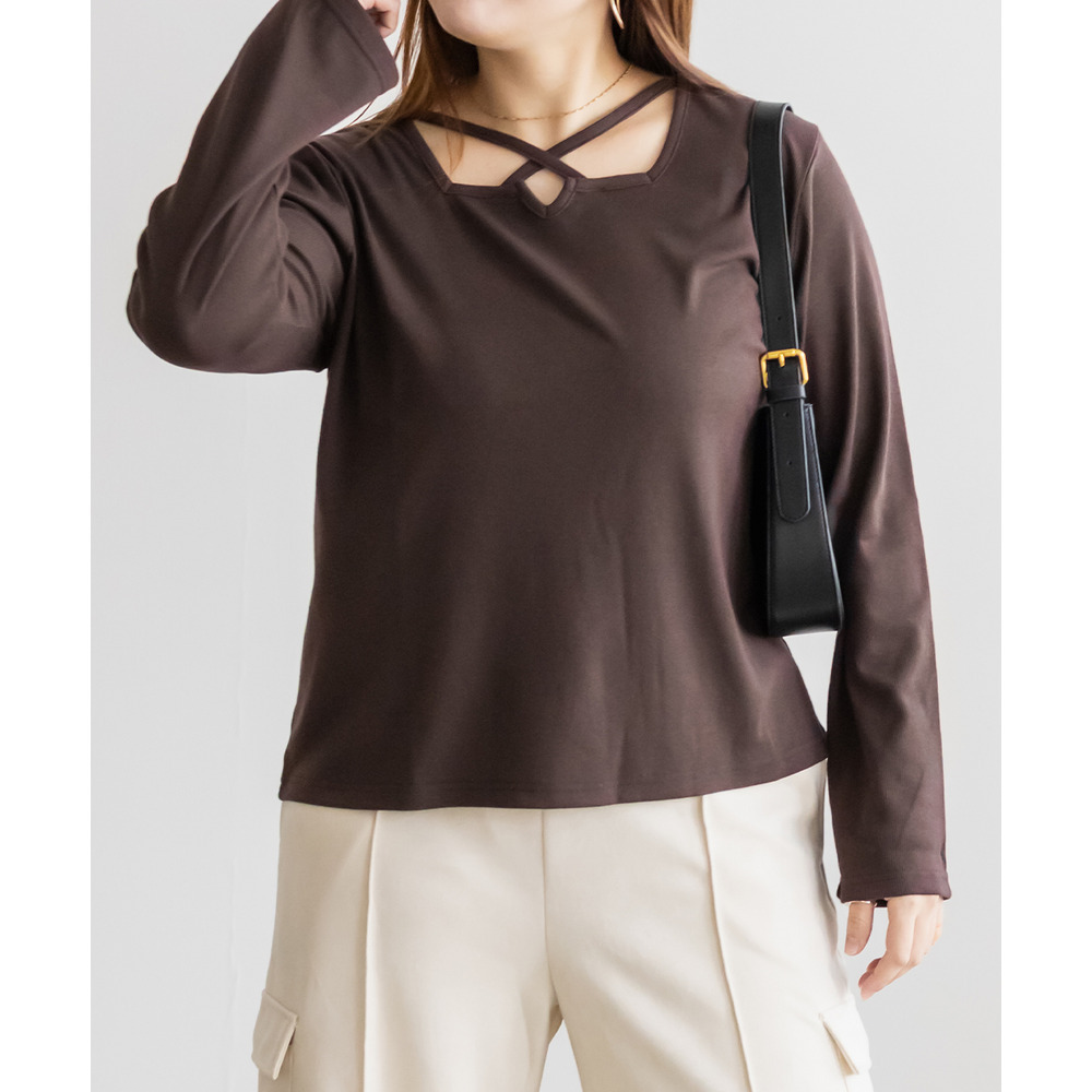 クロスネックリブプルオーバー5