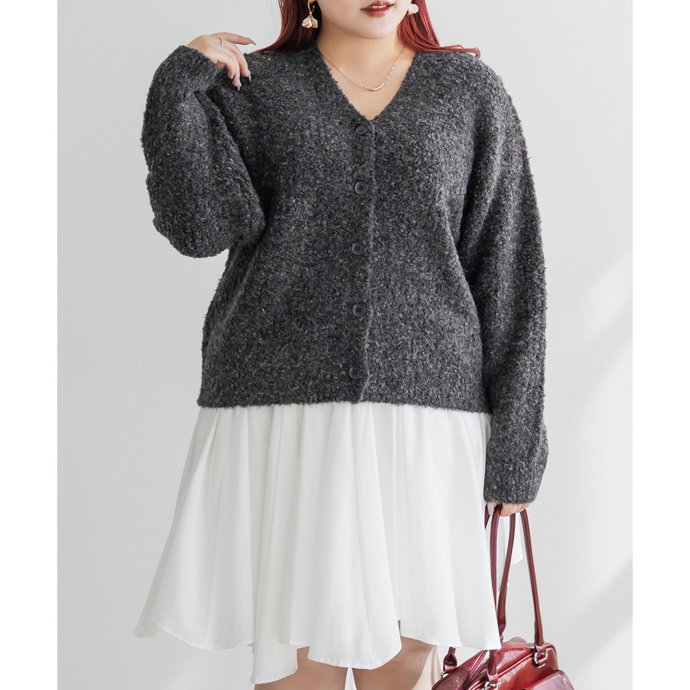 メランジニットカーディガン1