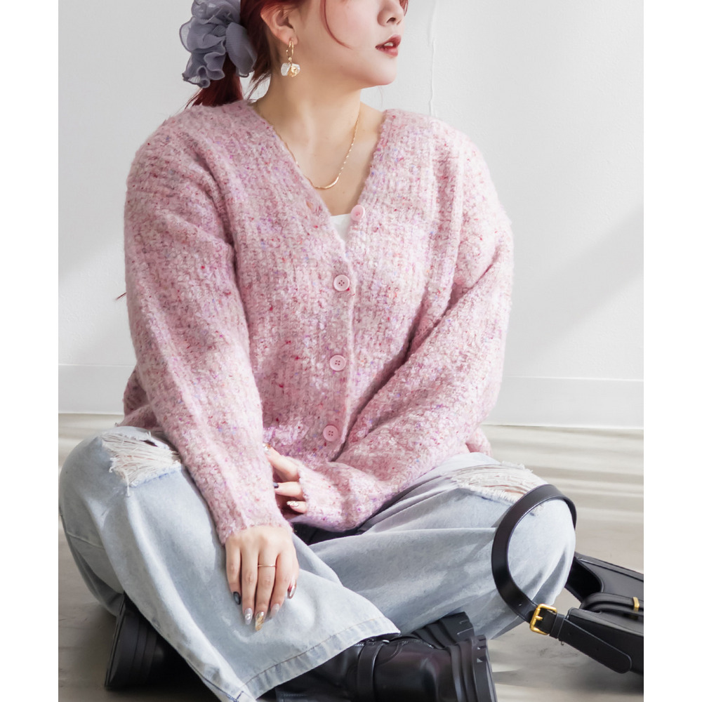 メランジニットカーディガン1