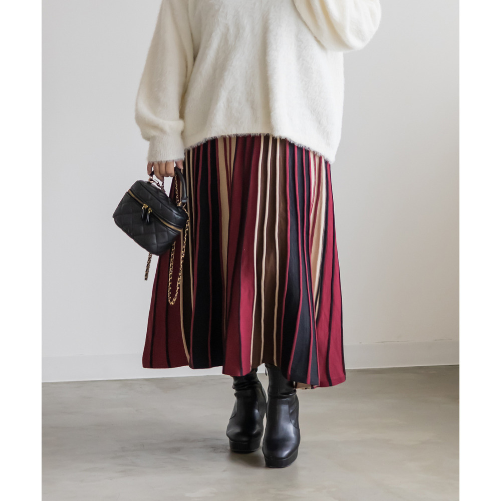 マルチカラーニットスカート10