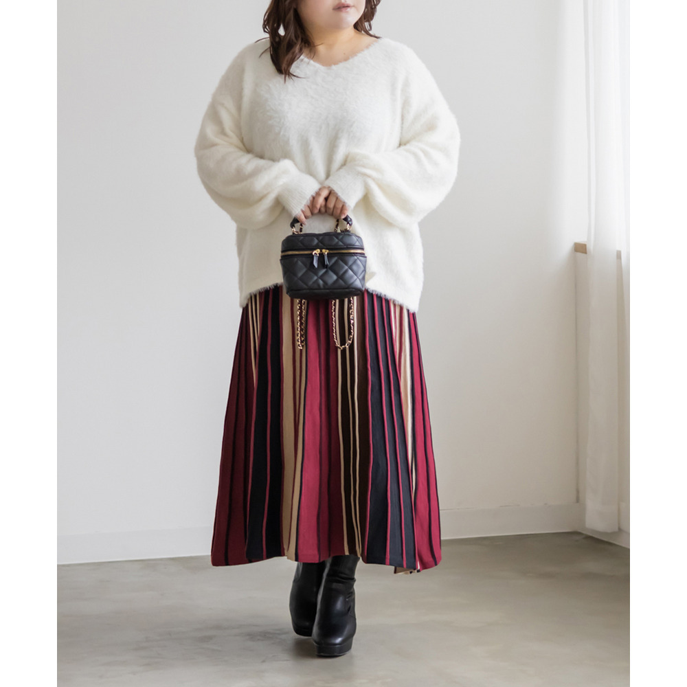 マルチカラーニットスカート9