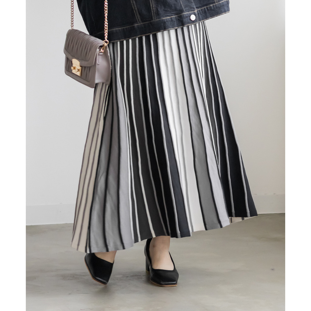 マルチカラーニットスカート1