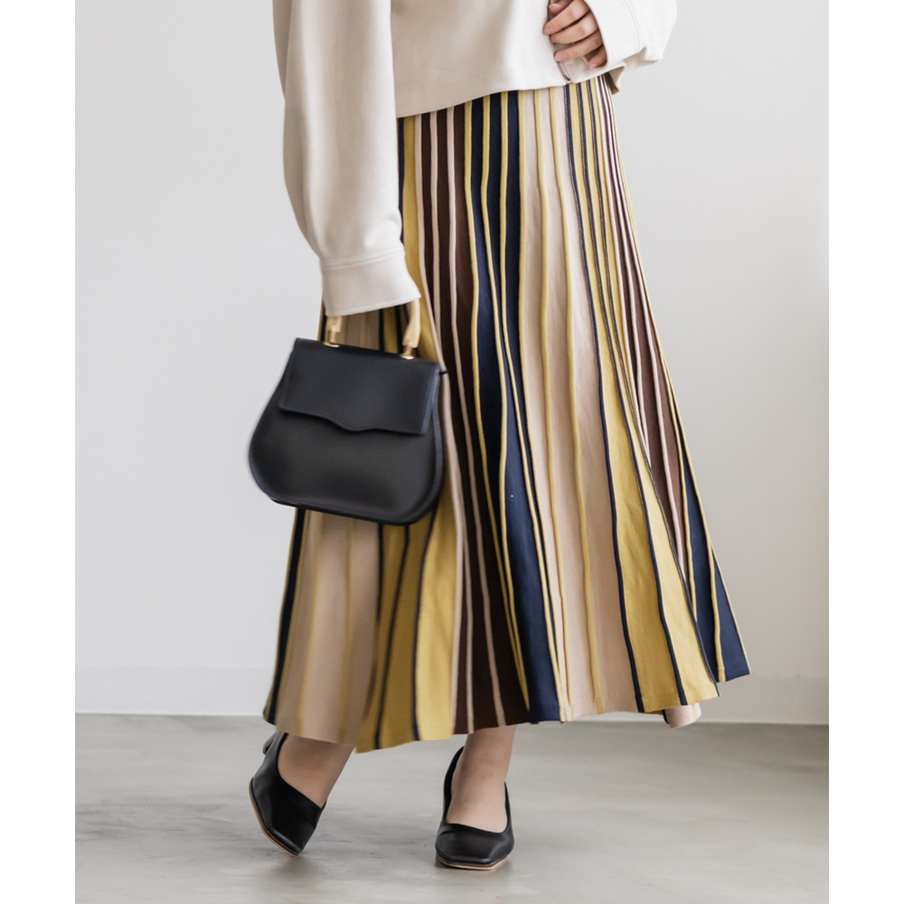 マルチカラーニットスカート1