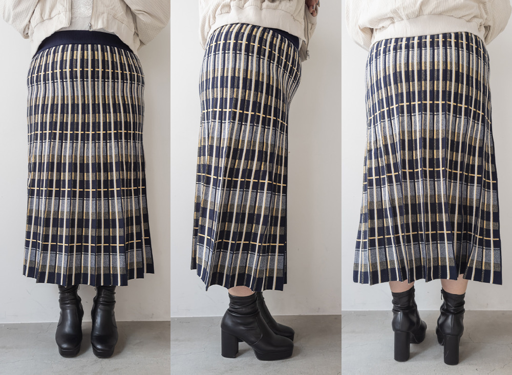 チェックニットスカート11