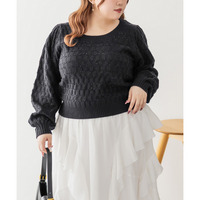 CLETTEオリジナルリボンヤーン使いニットプルオーバー