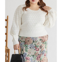 CLETTEオリジナルリボンヤーン使いニットプルオーバー