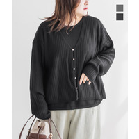 フェイクレイヤードニットプルオーバー