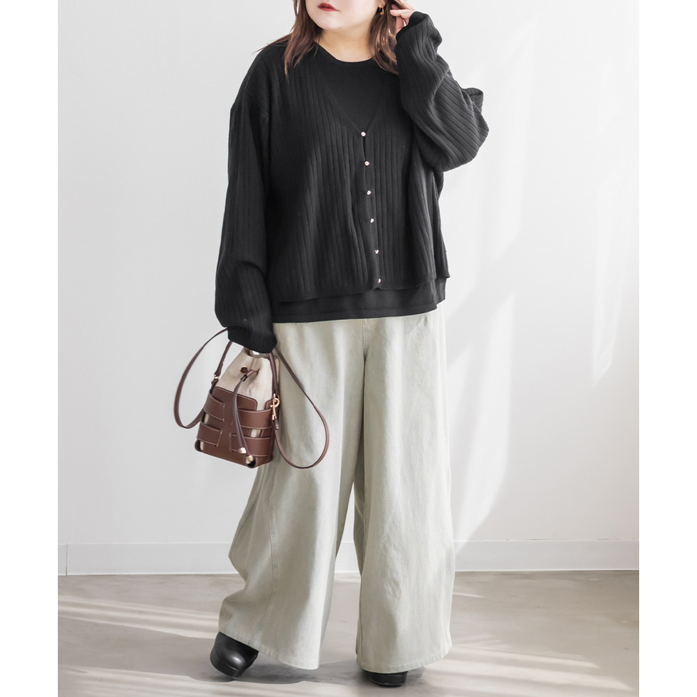 フェイクレイヤードニットプルオーバー2