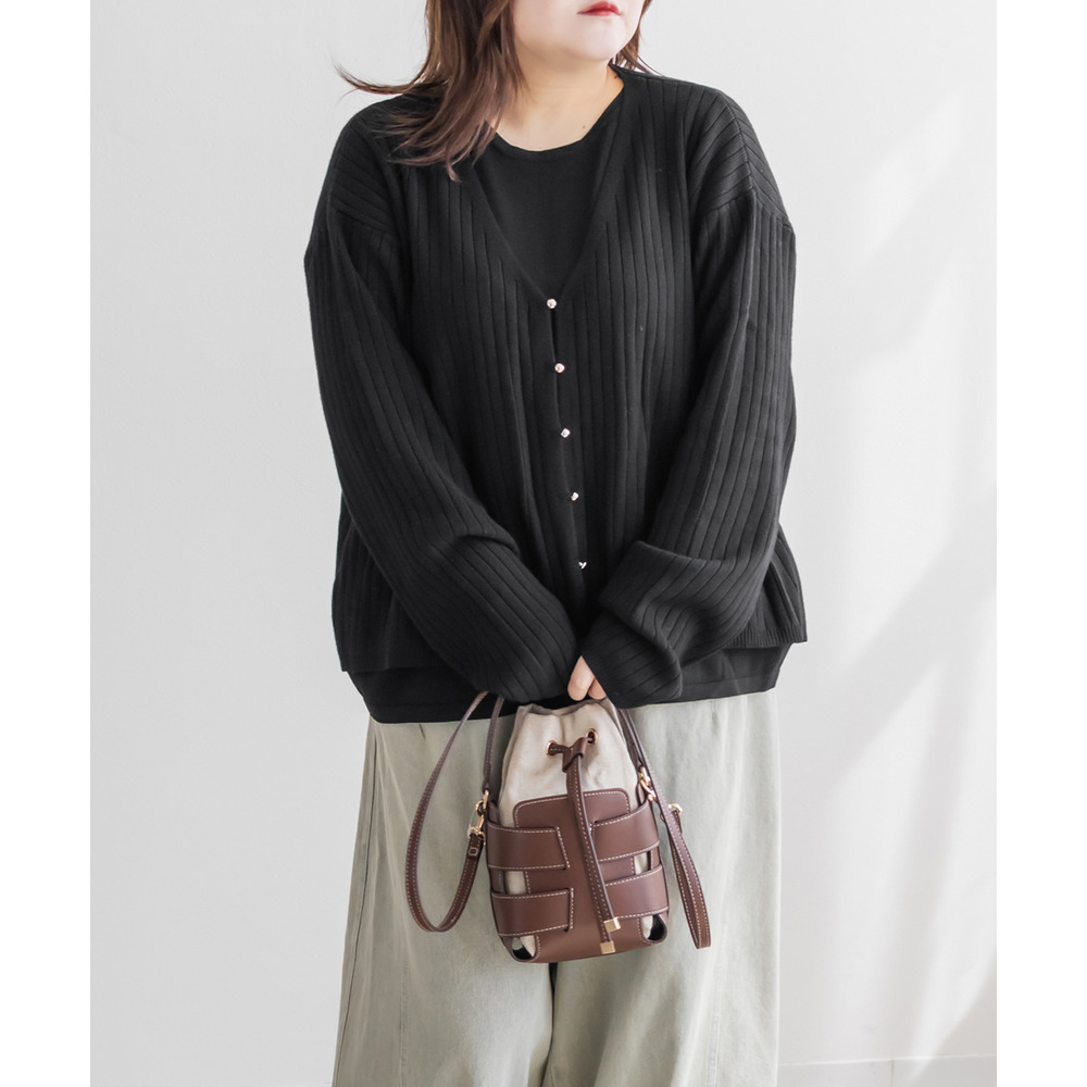 フェイクレイヤードニットプルオーバー1