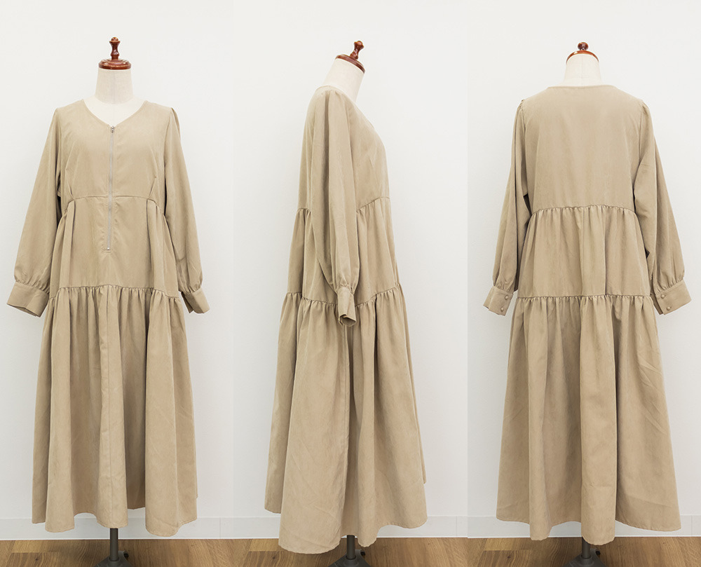 フロントジップティアードワンピース10