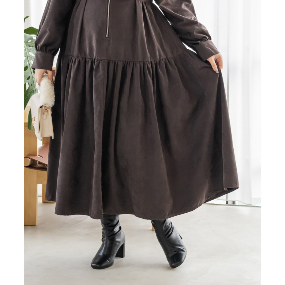 フロントジップティアードワンピース3