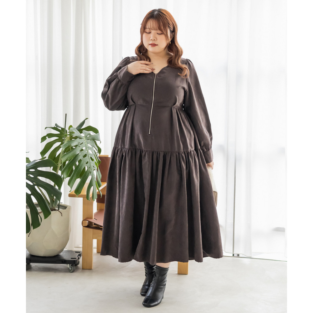 フロントジップティアードワンピース4