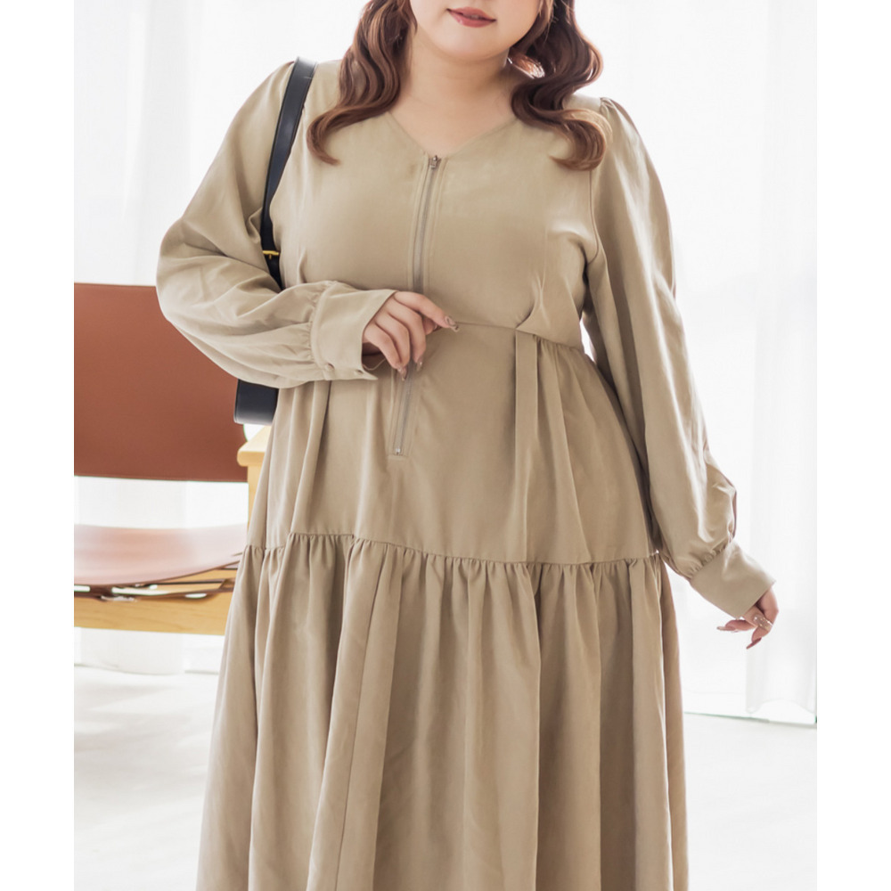 フロントジップティアードワンピース5