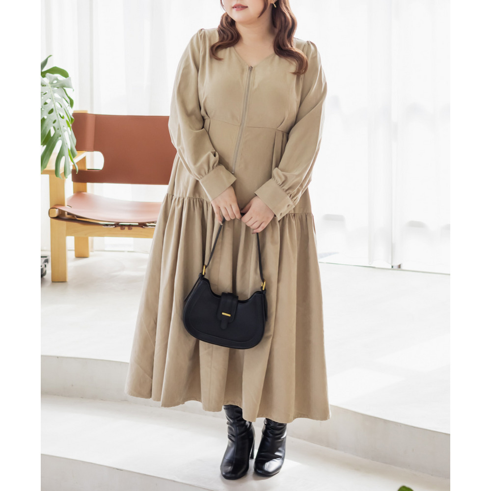 フロントジップティアードワンピース7