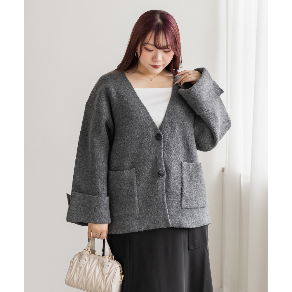 ワイドスリーブニットコーディガン1